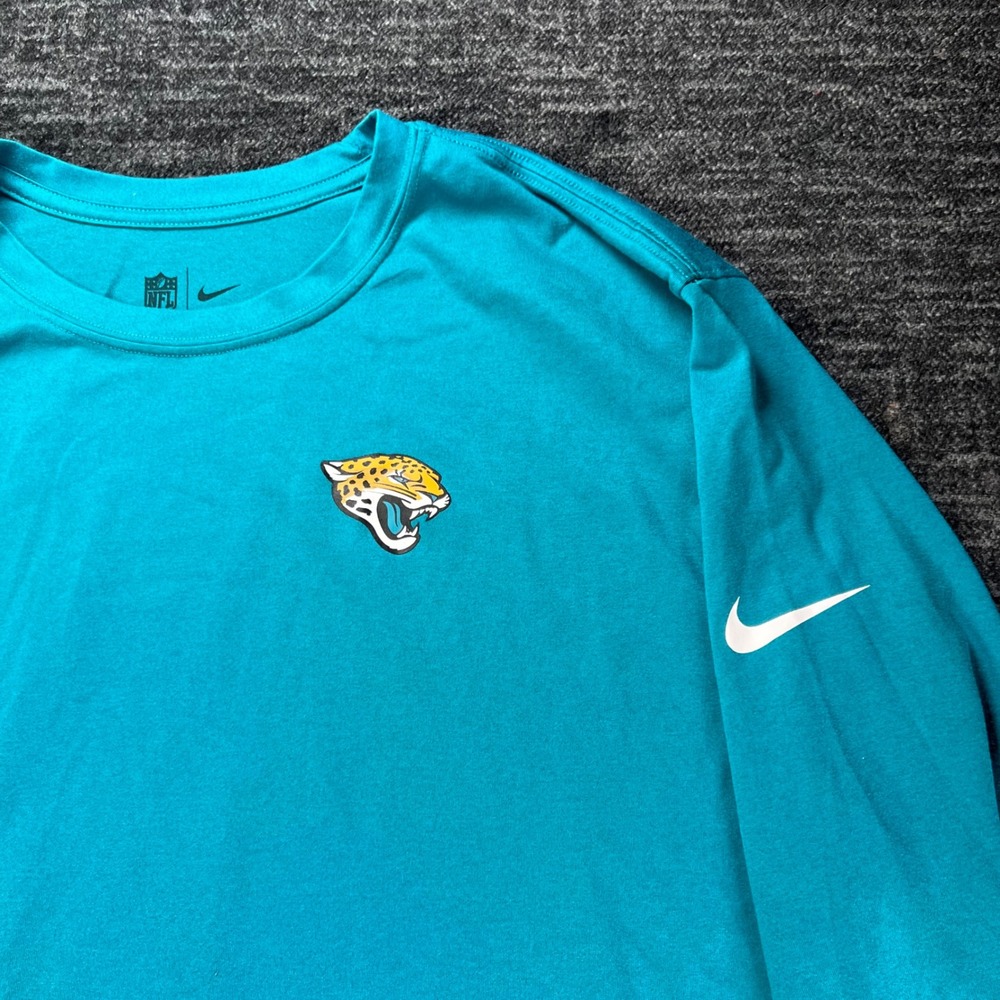 Nike Jacksonville Jaguars Shirt Mens XXL Teal Long Sleeve NFL Geep Chryst Issued - Picture 2 of 5